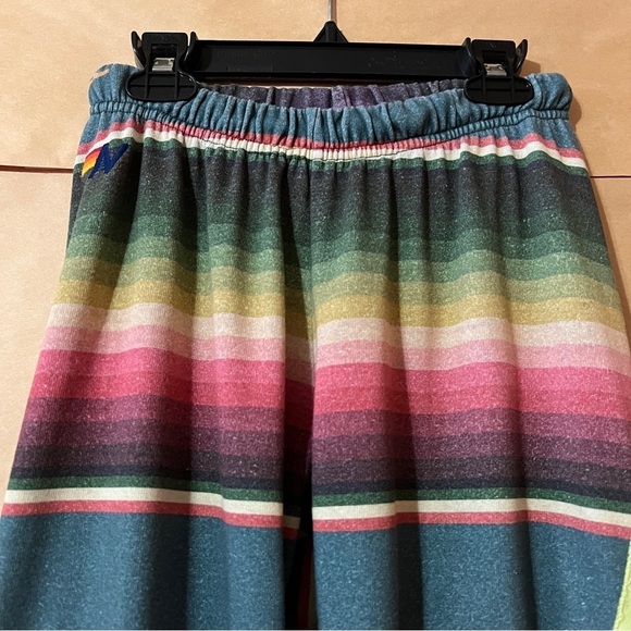 Aviator Nation Serape Tulum Bolt Stitch Sweatpants Pull-On Pants Stripe Size XS - Picture 4 of 14